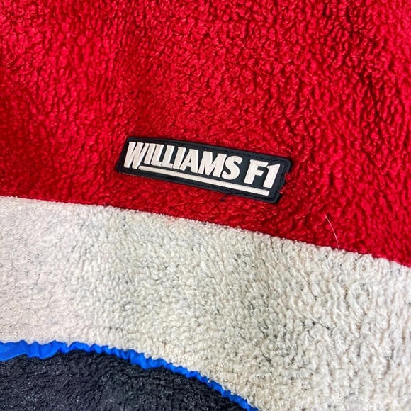 Vintage Williams F1 Racing Fleece Jacket Pile Full Zip Red Black Large - Picture 3 of 11
